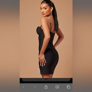 Black rhinestone pearl dress